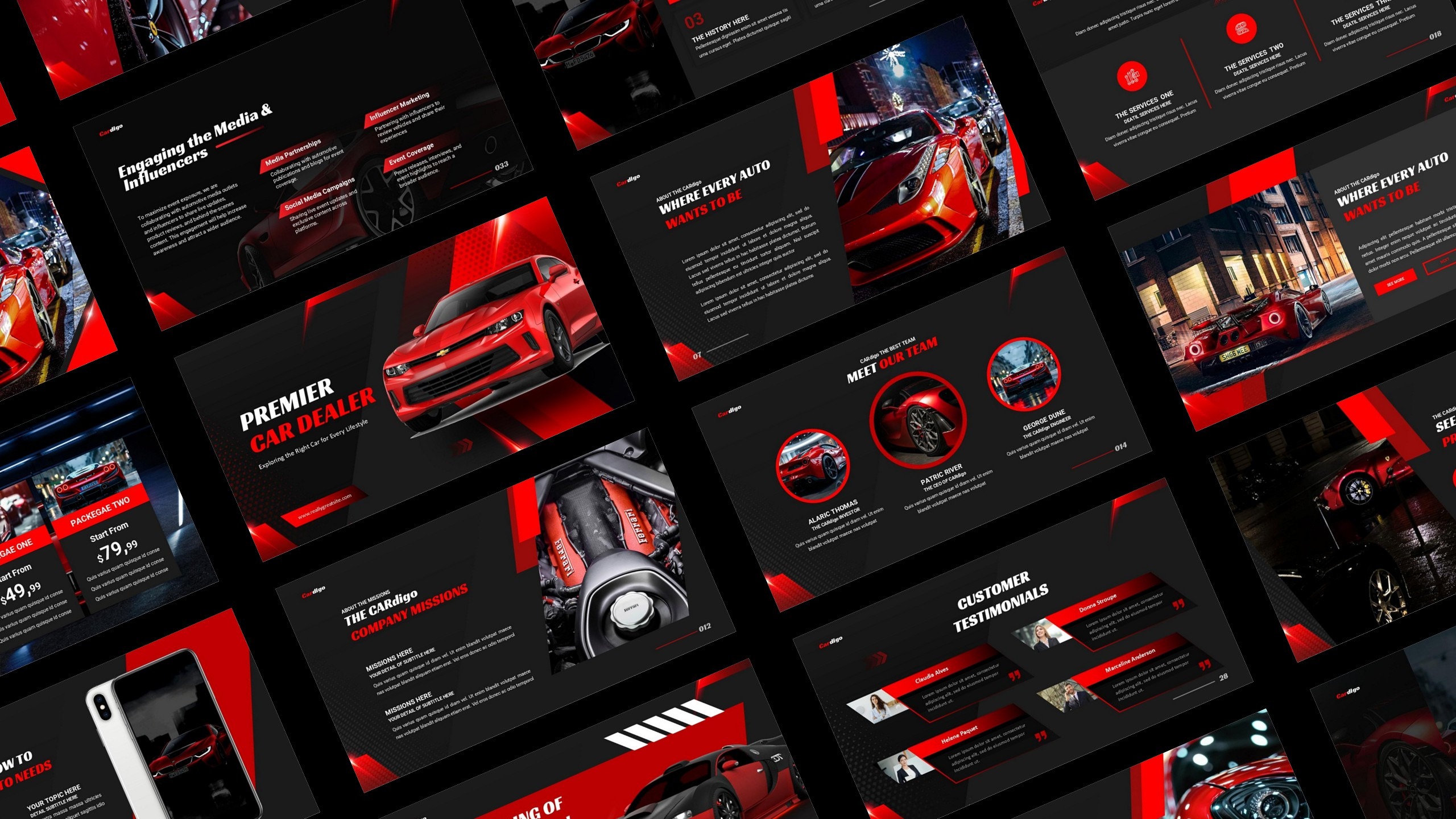 Professional PowerPoint presentation design for an automobile car company