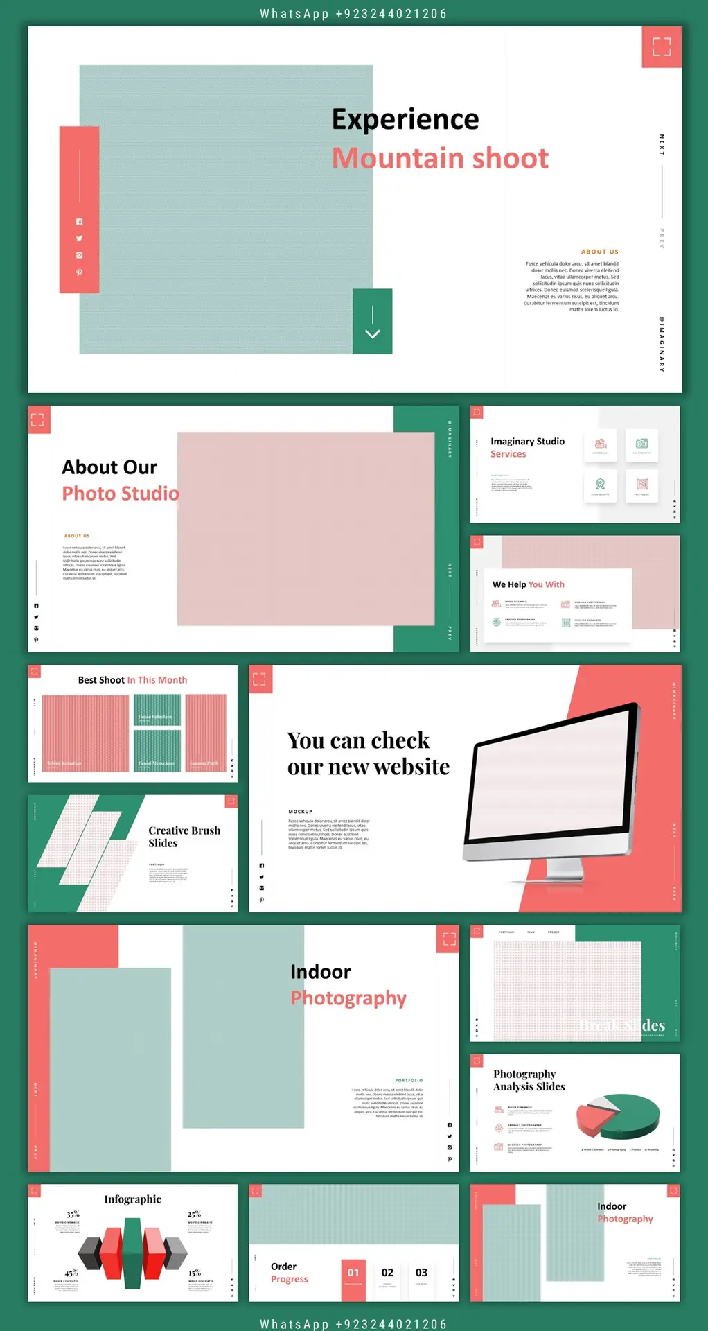 Professional PowerPoint master template design with clean layouts, consistent styling, and customizable slide elements.