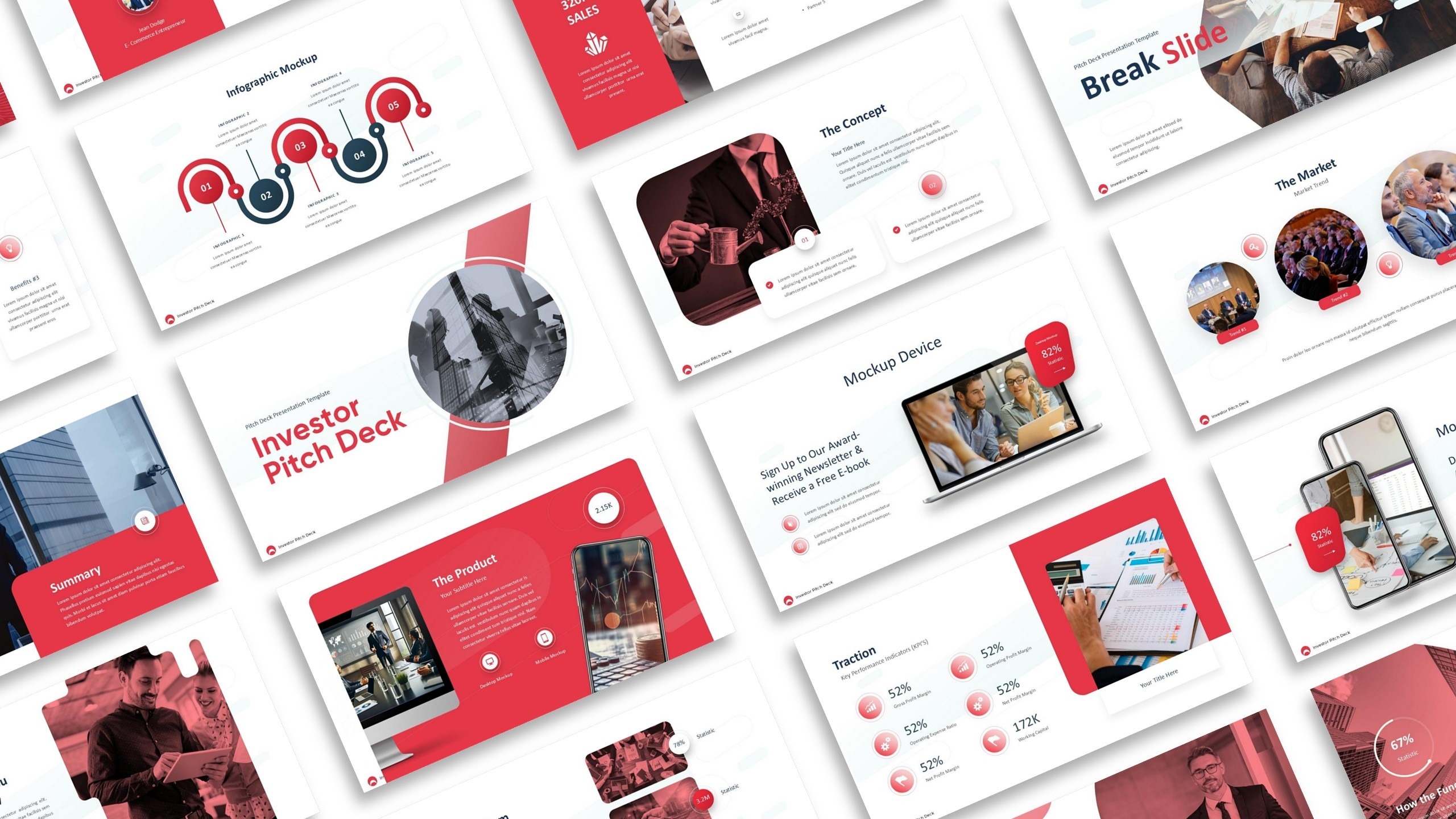 Venture capital investor pitch deck PowerPoint template with modern startup-focused design and professional financial slides.”