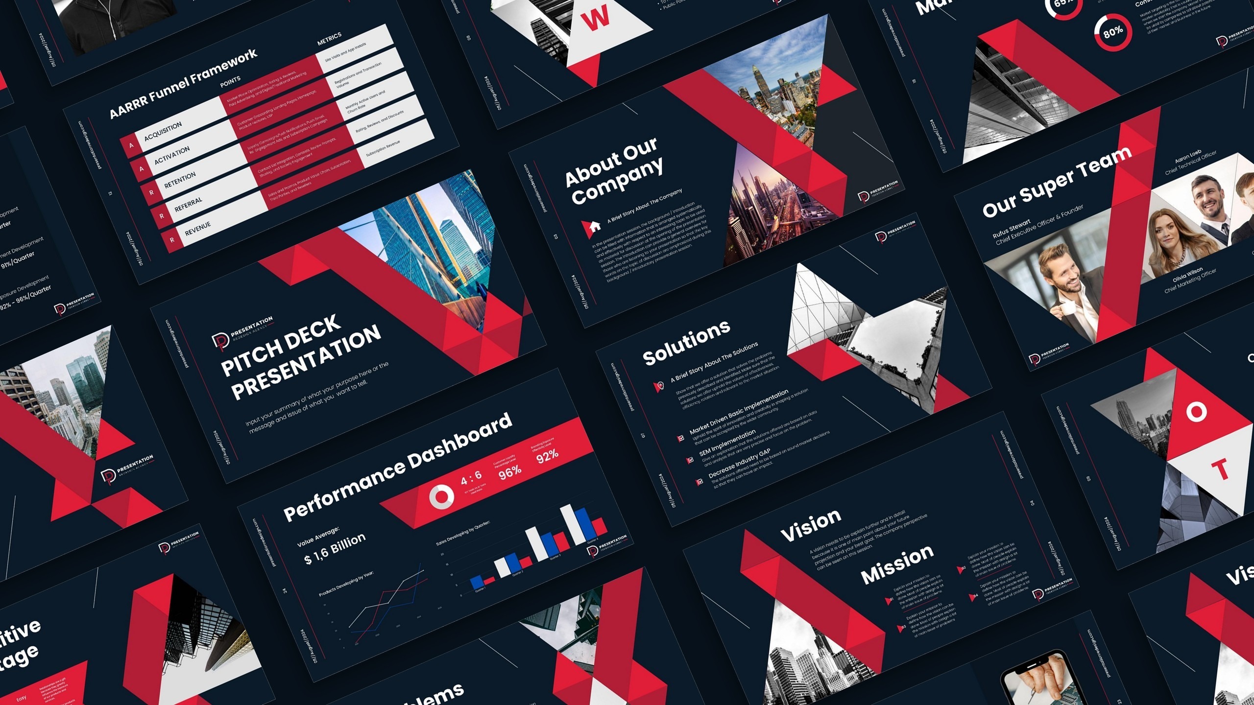 Polygonal triangle mosaic PowerPoint presentation template with modern geometric design.