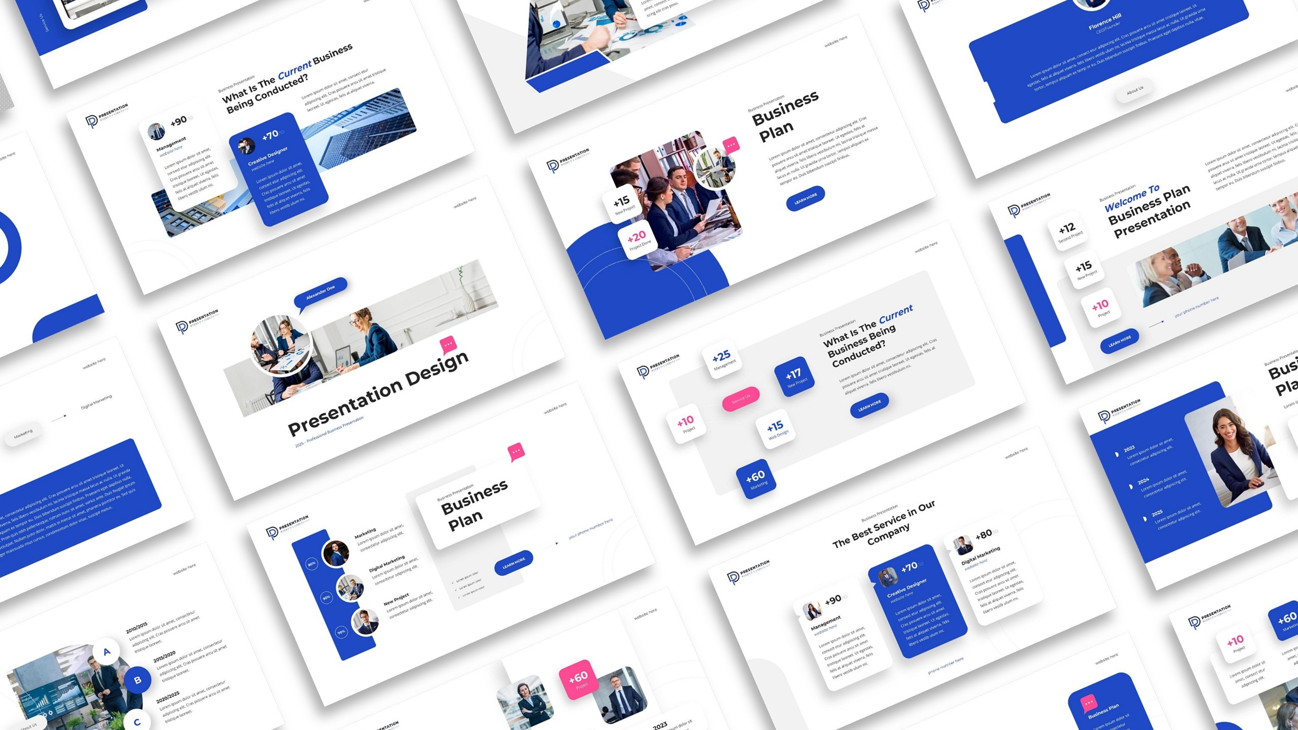 Clean minimal business proposal PowerPoint presentation with white background and blue professional theme.